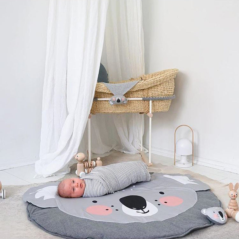 Little Paws Grey and White Crawling Baby 90 x 90 Nursery Crawling Mats- In 14 Design Options