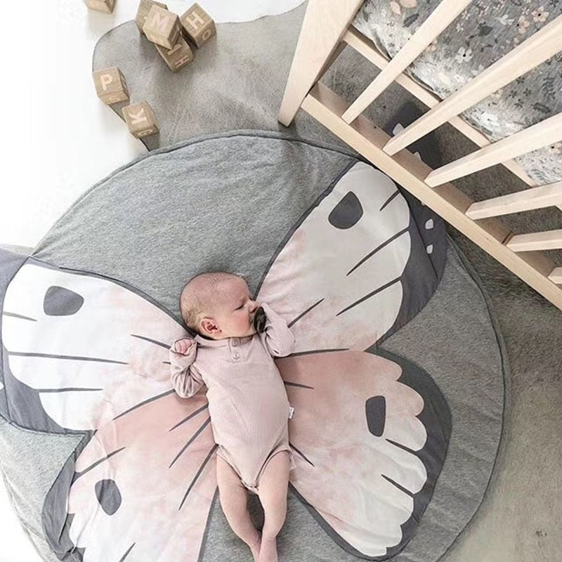 Little Paws Grey and White Crawling Baby 90 x 90 Nursery Crawling Mats- In 14 Design Options
