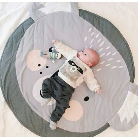 Little Paws Grey and White Crawling Baby 90 x 90 Nursery Crawling Mats- In 14 Design Options