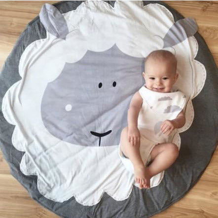 Little Paws Grey and White Crawling Baby 90 x 90 Nursery Crawling Mats- In 14 Design Options