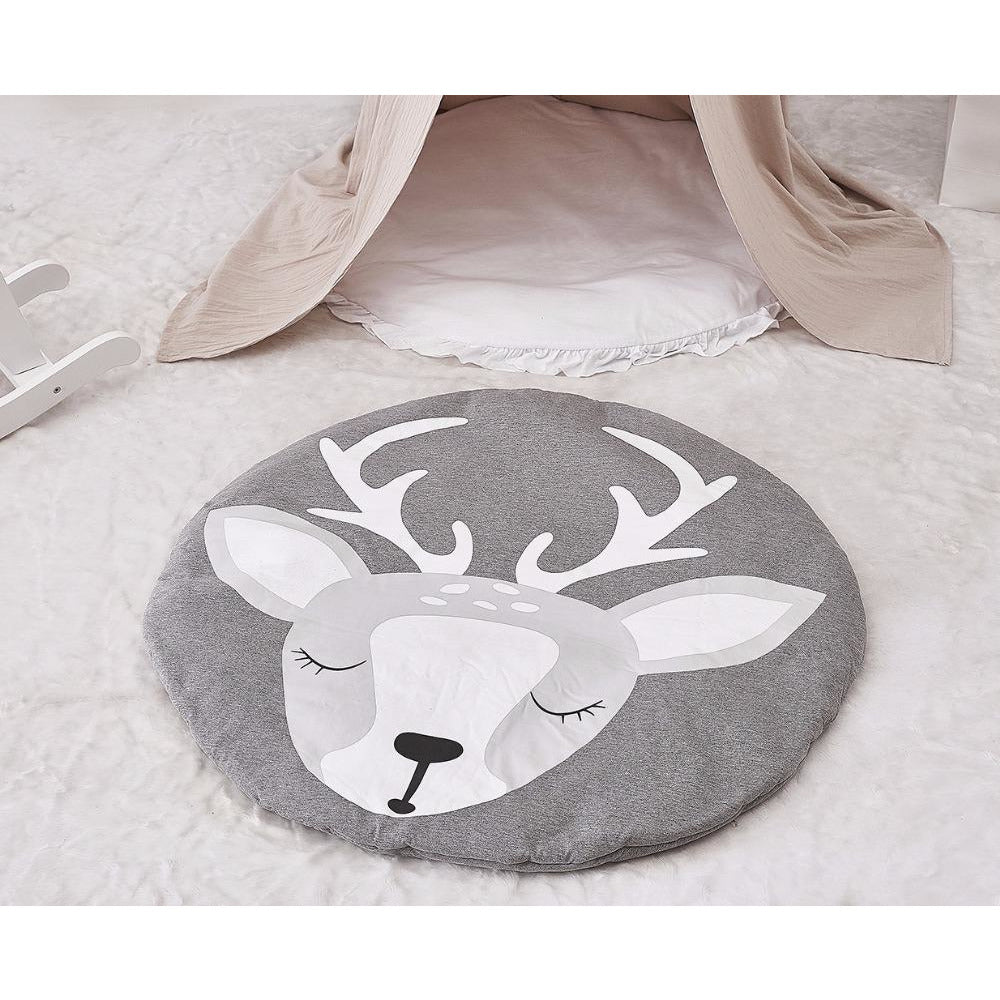 Little Paws Grey and White Crawling Baby 90 x 90 Nursery Crawling Mats- In 14 Design Options