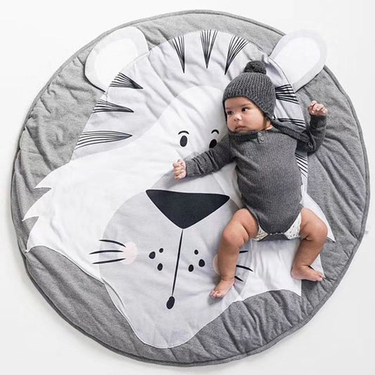 Little Paws Grey and White Crawling Baby 90 x 90 Nursery Crawling Mats- In 14 Design Options