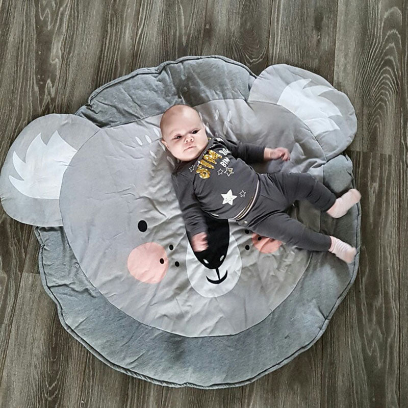 Little Paws Grey and White Crawling Baby 90 x 90 Nursery Crawling Mats- In 14 Design Options