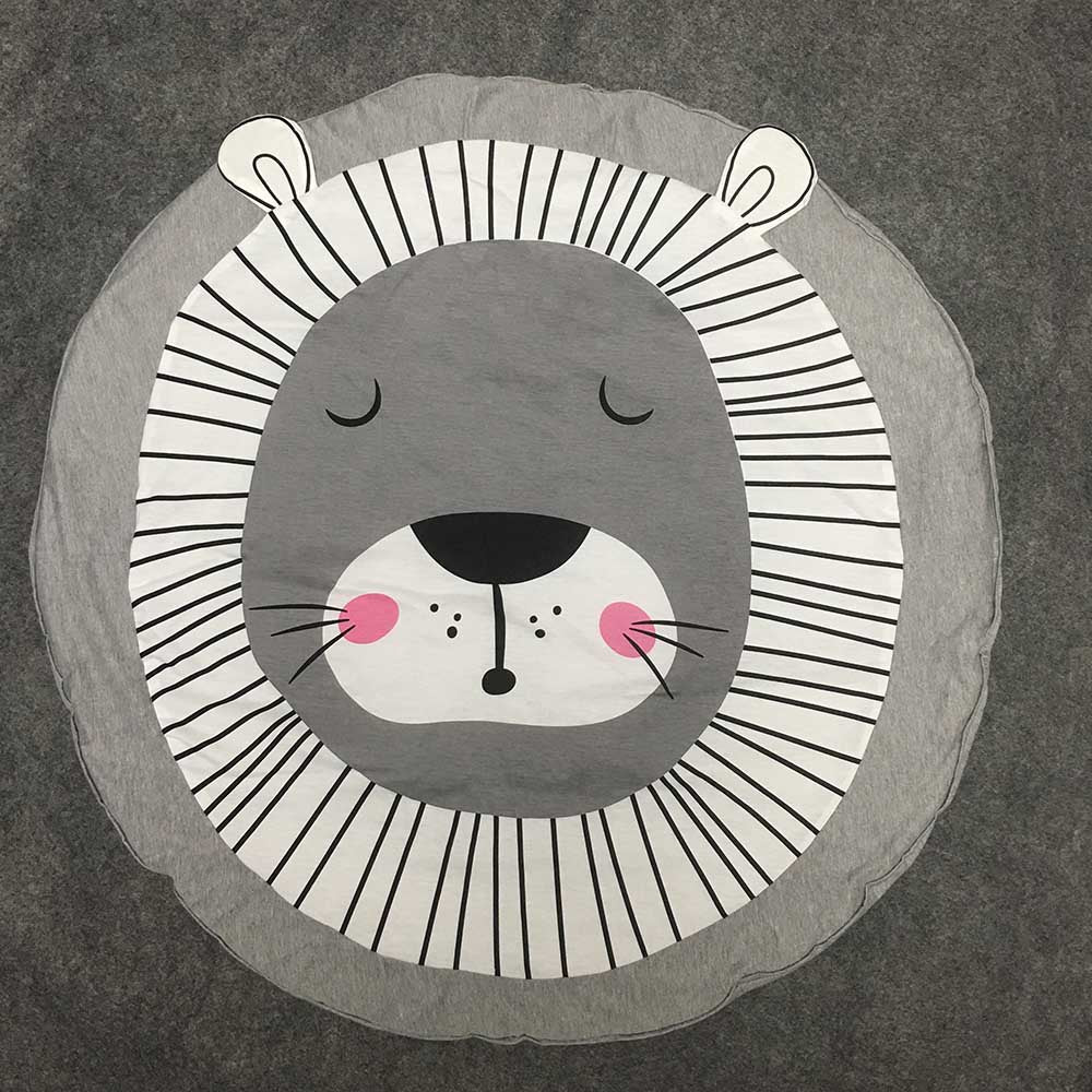 Little Paws Grey and White Crawling Baby 90 x 90 Nursery Crawling Mats- In 14 Design Options