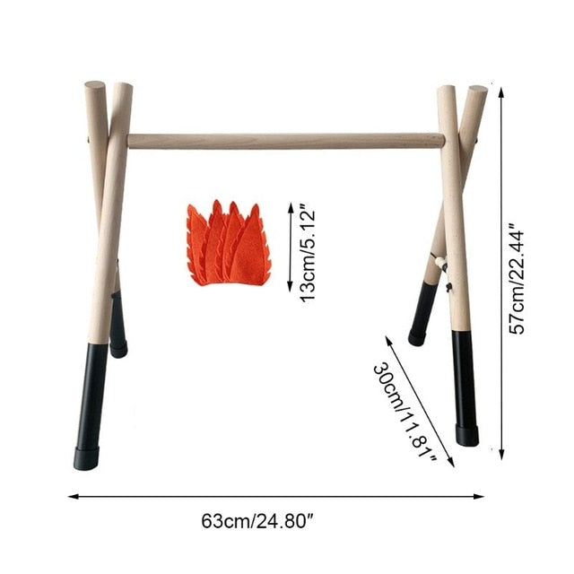 Sensory Ring-pull Wooden Frame Baby Gym