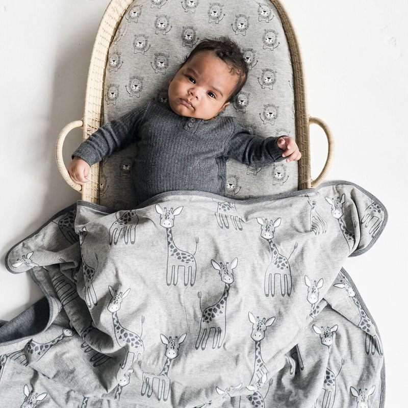 Little Paws Grey & White Nursery Blanket - In 7 Design Options