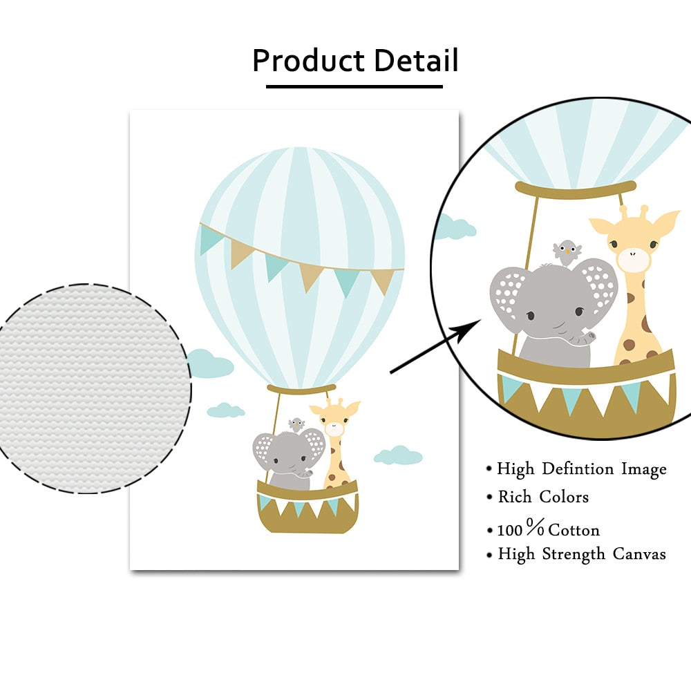 Hot Air Balloon Canvas Nursery Art
