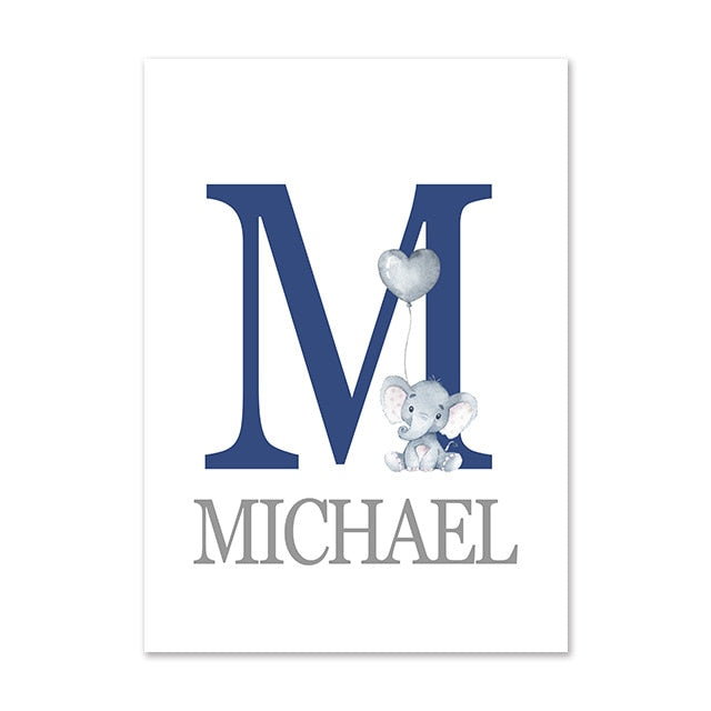 Personalised Blue Moon Canvas Nursery Art