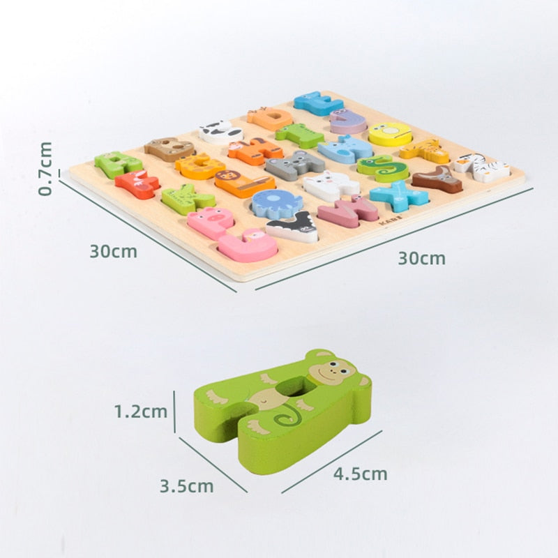 Kabi Montessori Animal Alphabet 30" X 30" Puzzle Board