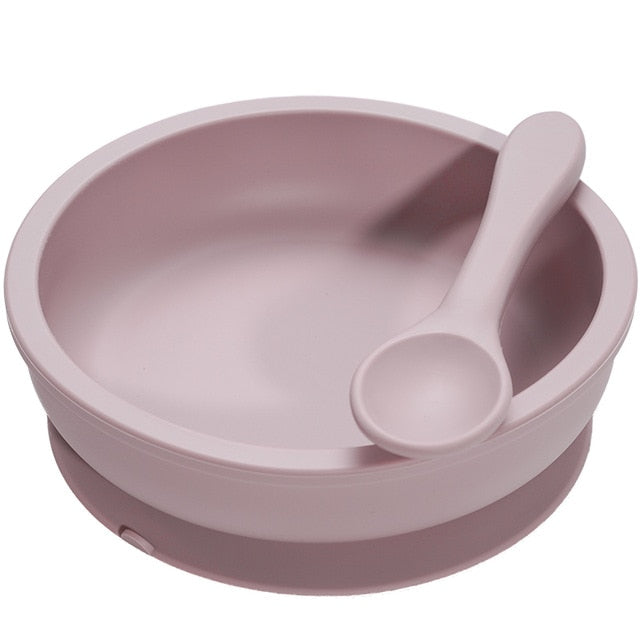 Earthy Tones Silicone Waterproof BPA & Phthalate Free Feeding Plate and Spoon - In 8 Color Options
