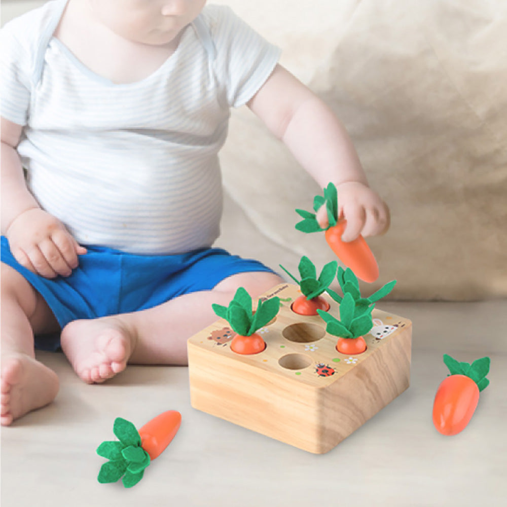 Montessori Wooden Carrot Plucking Toy