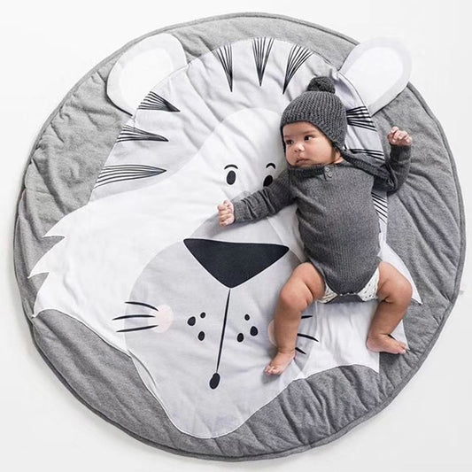 Little Paws Grey and White Crawling Baby 90 x 90 Nursery Playmat- In 14 Design Options