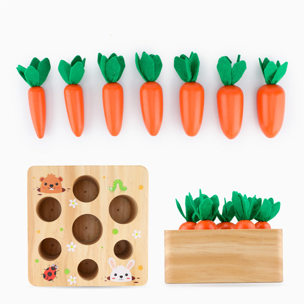 Montessori Wooden Carrot Plucking Toy