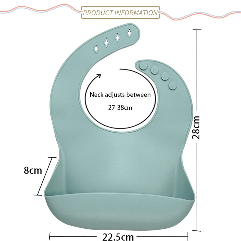 Earthy Tones Silicone Waterproof BPA & Phthalate Free Feeding Bib - In 8 Color Options