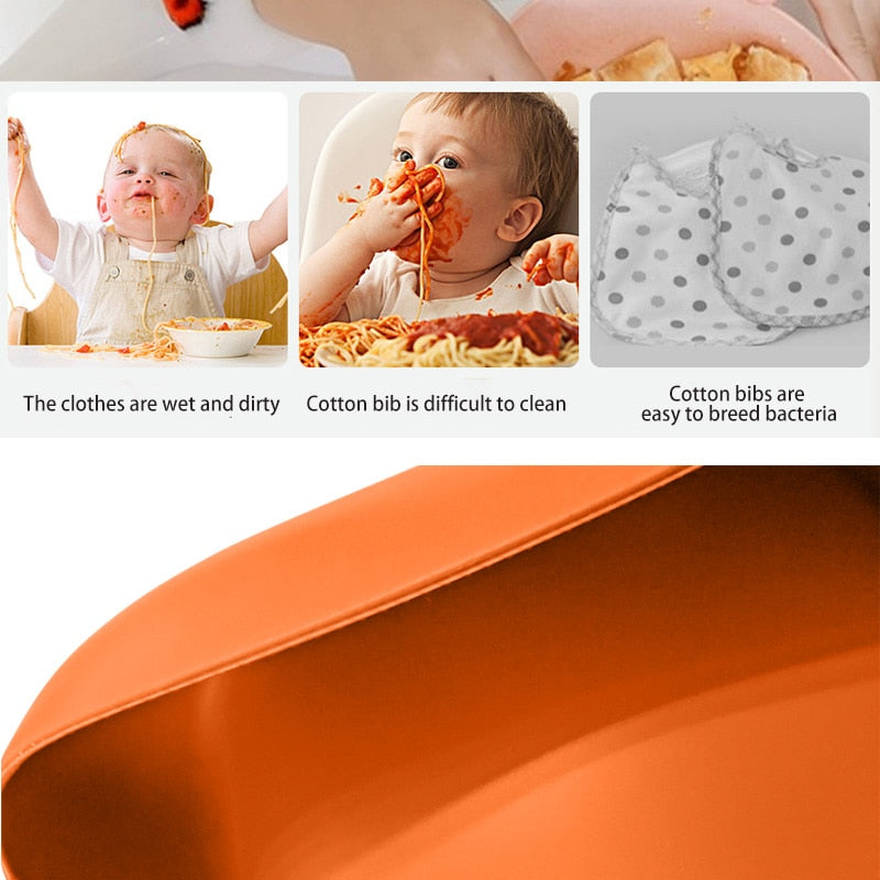 Earthy Tones Silicone Waterproof BPA & Phthalate Free Feeding Bib - In 8 Color Options