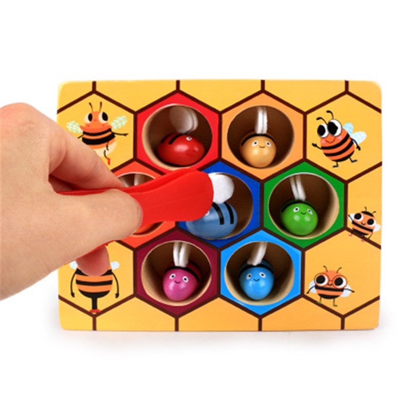 Montessori Wooden Honeycomb Kawaii Game