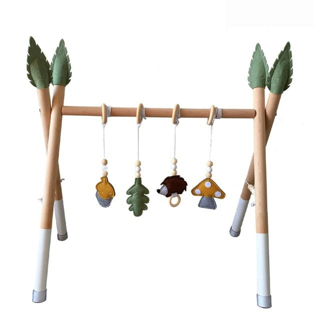 Sensory Ring-pull Wooden Frame Baby Gym