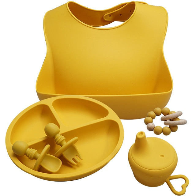 Earthy Tones Silicone Waterproof BPA & Phthalate Complete Weaning Set - In 8 Color Options