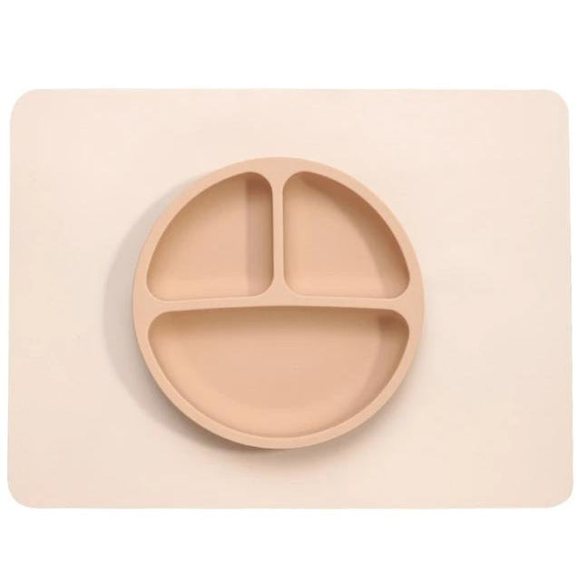 Earthy Tones Silicone Waterproof BPA & Phthalate Free Feeding Plate and Antislip Dining Placemat- In 7 Color Options