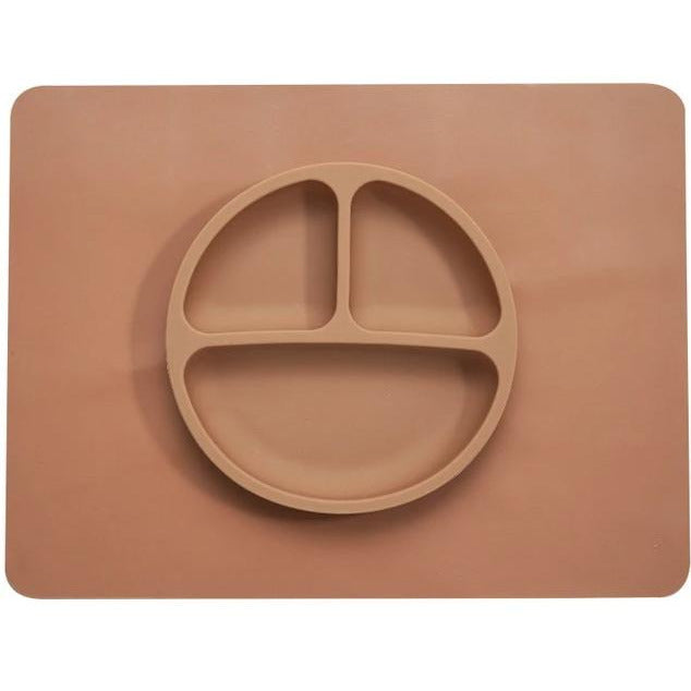 Earthy Tones Silicone Waterproof BPA & Phthalate Free Feeding Plate and Antislip Dining Placemat- In 7 Color Options