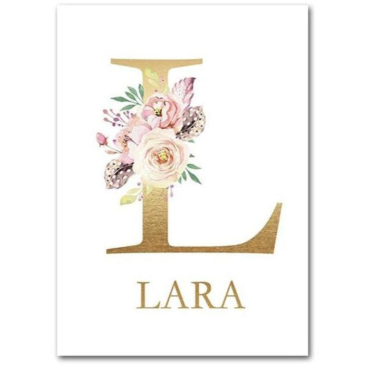 Personalised Woodland Animal Print Nursery Canvas Painting