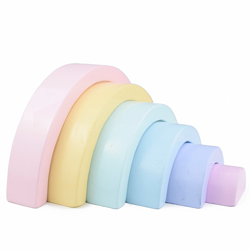 Montessori Wooden Rainbow Stacking Blocks