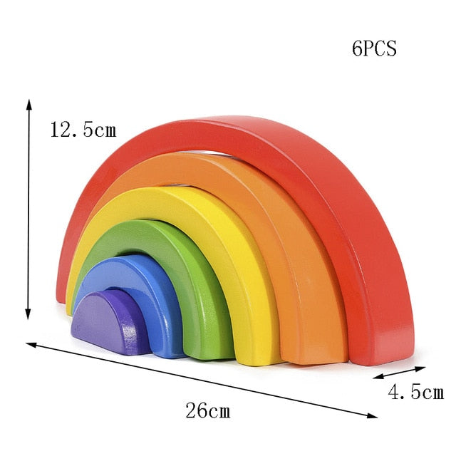 Montessori Wooden Rainbow Stacking Blocks