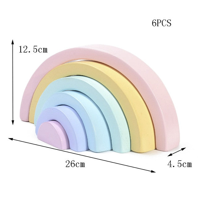 Montessori Wooden Rainbow Stacking Blocks