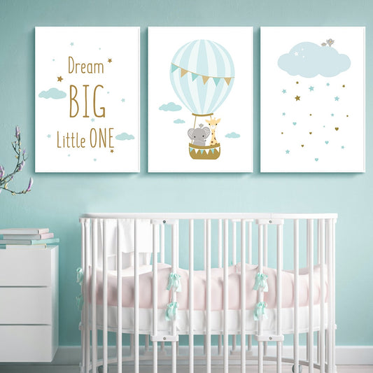 Hot Air Balloon Canvas Nursery Art
