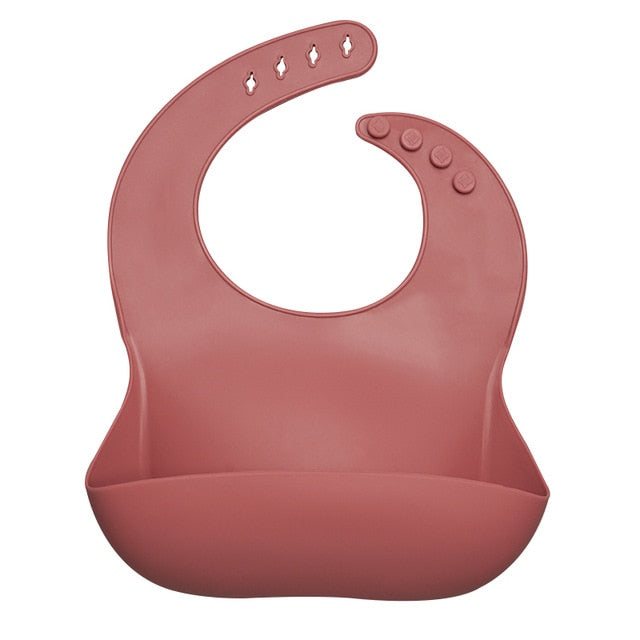 Earthy Tones Silicone Waterproof BPA & Phthalate Free Feeding Bib - In 8 Color Options