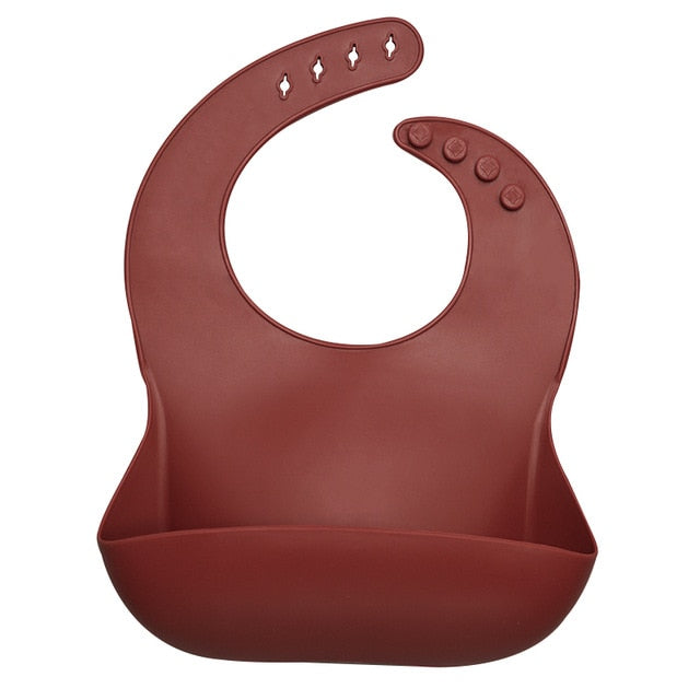 Earthy Tones Silicone Waterproof BPA & Phthalate Free Feeding Bib - In 8 Color Options