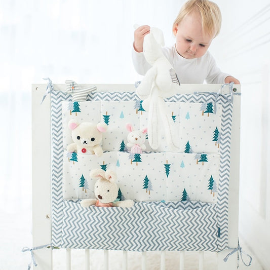 Muslin Tree Hanging Pocket Storage Bag Cribside Organisers Buddy 60 x 50 - In 9 Design Options